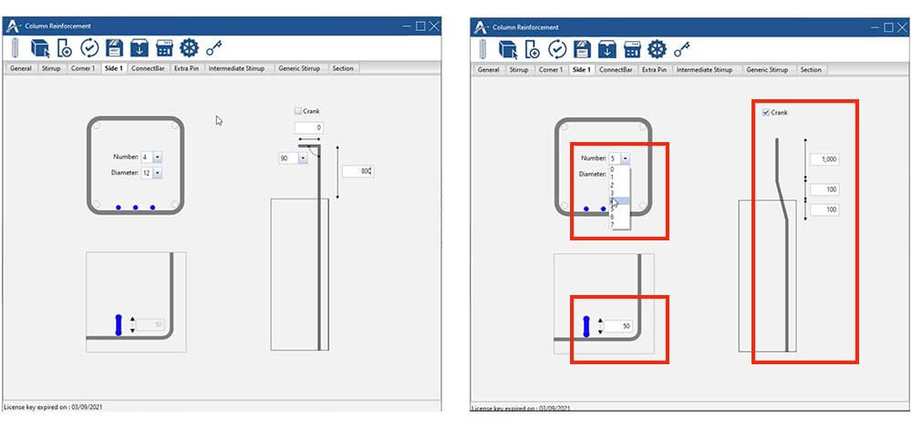 side rebar - allplan pythonparts