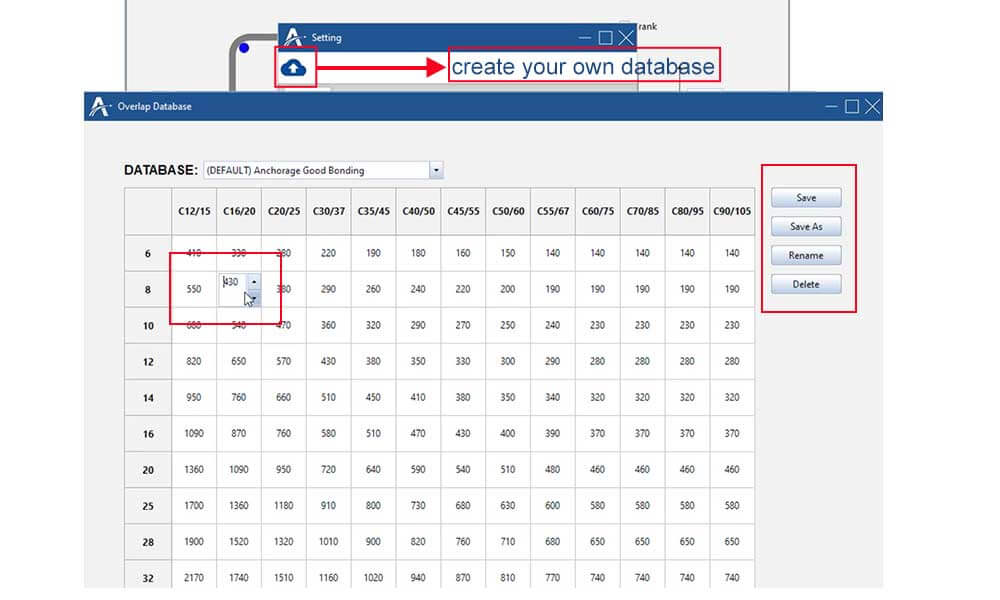 create your own overlap dababase --> save as your own database with specific name