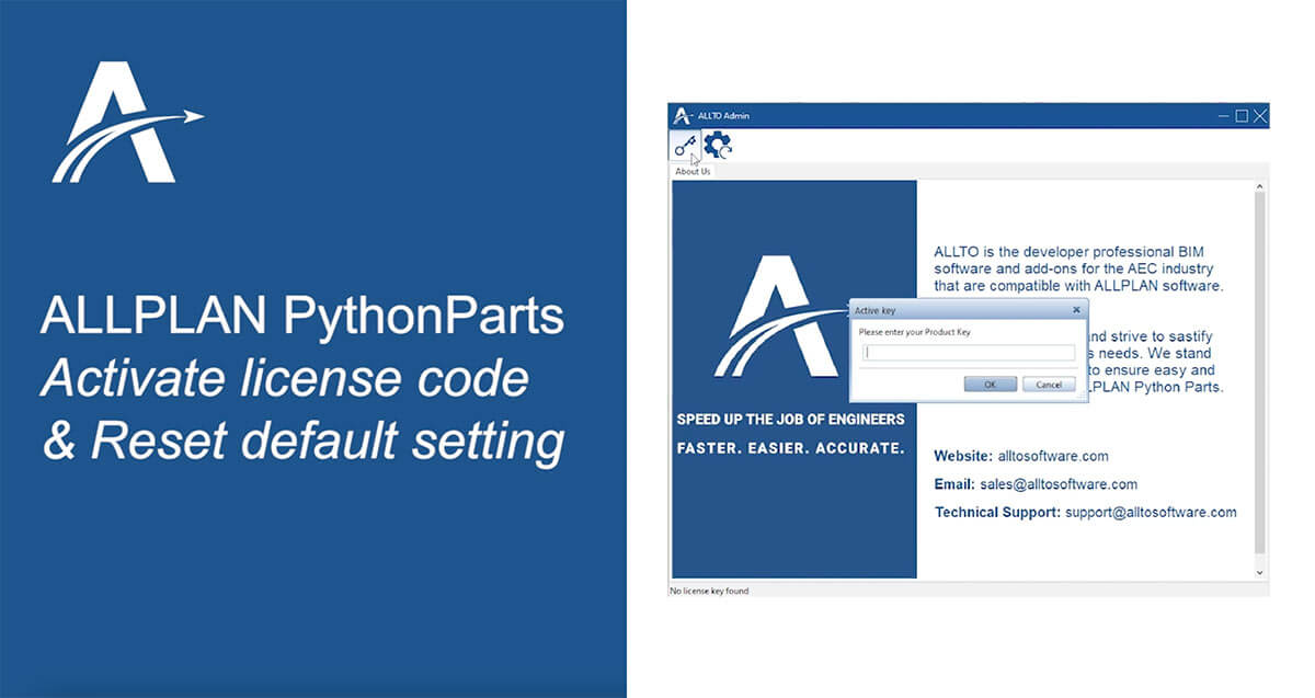 Activate license & Reset Allplan Pythonparts to default setting