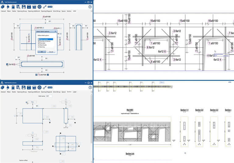 Reinforced complex wall reinforcement in Allplan - By ALLTO PythonParts
