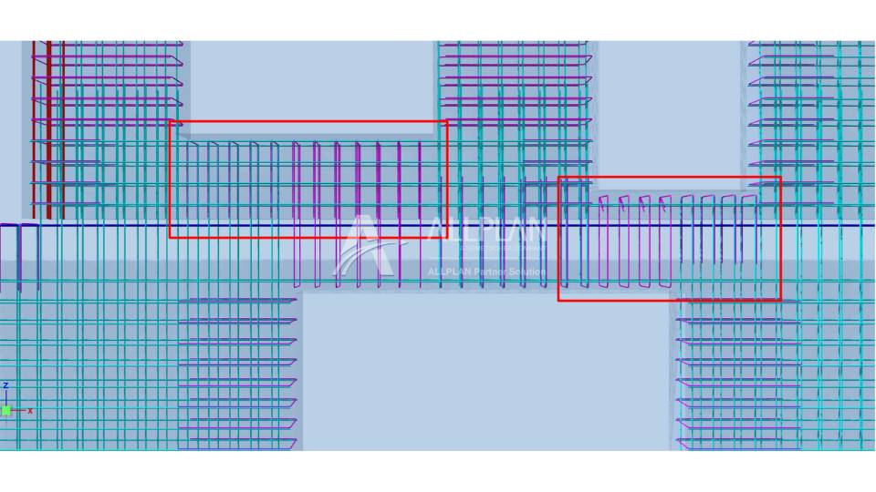 opening stirrups and main rebars